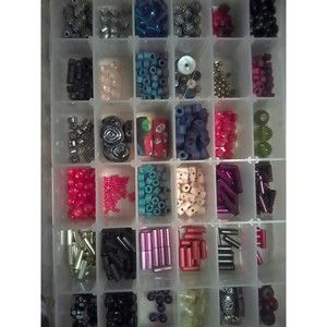 Huge Lot Macrame Craft Beads Large Hole Glass Pewter Ceramic Anodized Aluminum